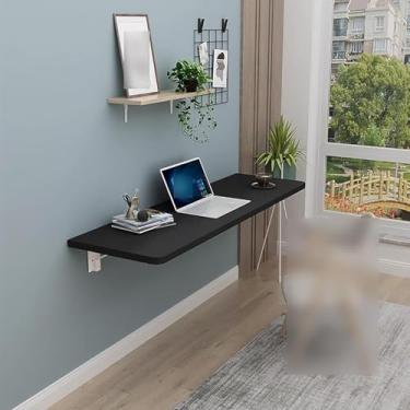 Imagem de Mesa Dobrável De Lavanderia,mesa Dobrável De Parede Suspensa,pequena Dobra Para Baixo Workbeh Montado Na Parede,workbeh De Suspensão Dobrável,para Pequenos Espaços E Escr, Black, L120*W50cm