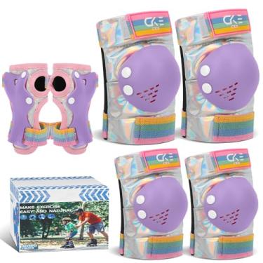 Imagem de Adicop Joelheiras Infantis Para Meninos E Meninas De 3 A 8 Anos, Com Cotoveleiras Protetores Pulso, Conjunto Equipamentos Proteção Jovens, Skate, Ciclismo, Patinete, Patinete Em Linha