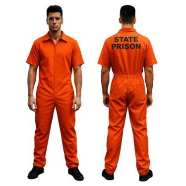 Imagem de Fantasia Presidiário Laranja Americano Ladrão Adulto Cosplay - Festali