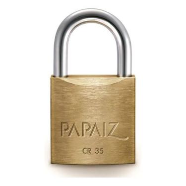 Imagem de Cadeado Papaiz Cr 35 Mm P/portão Janela Cofre Baú Porta Mala Cor Doura