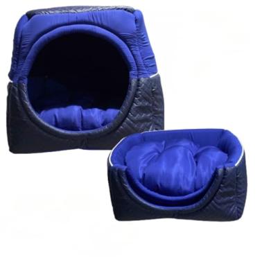 Imagem de Cama Caminha Túnel Toca iglu pet 2 em 1 Cachorro Gato Tamanhos M G GG(Azul,M 40x40)