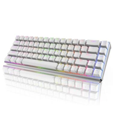 Imagem de RK ROYAL KLUDGE Teclado Mecânico Rk68Pro Com Fio 60% E Estrutura Cnc, Teclado Gamer Compacto Com Software, 68 Teclas Hot Swap, Retroiluminação Rgb, Interruptor Gateron Blue