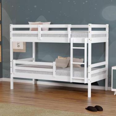 Imagem de Beliche Infantil Slim RB Grade Proteção Madeira Branco - Housin