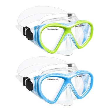 Imagem de Máscara de natação ACQCES Kids, óculos de mergulho com snorkel de 5 a 15 anos, 2 unidades