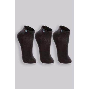 Imagem de Kit 3 pares de Meia Infantil Lupo Menino e Menina Cano Curto, Preto, 3
