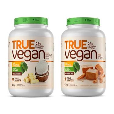 Imagem de 2x True Vegan Proteína Vegana 837g - True Source (837g, Doce de Leite/Chocolate Branco com Coco)
