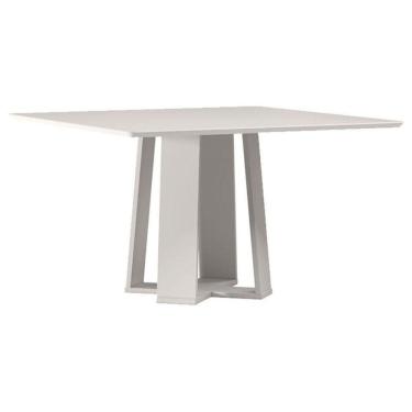 Imagem de Mesa De Jantar 135x135 Cm Valência Com Vidro Off White – New Ceval