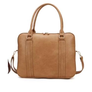 Imagem de Pasta Executiva Notebook Maleta Bolsa Transversal Alta Quaridade Reforçada (Bege)