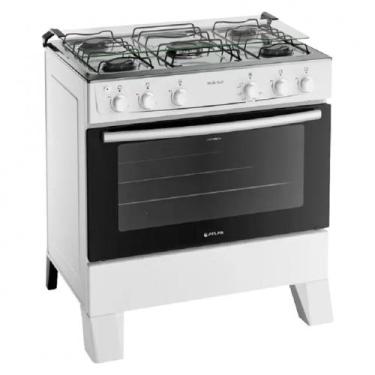 Imagem de Fogão Milão Bivolt Plus 5 Bocas Automático Mesa de Inox Atlas, Branco,
