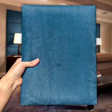 Imagem de Cabeceira Estofada Modular Cama Solteiro Casal Queen King Painel 1 Módulo Adesivo 40X30cm (AZUL)