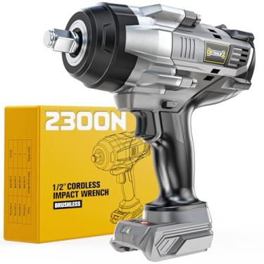Imagem de DIYtoolifz Chave De Impacto Sem Fio De 1/2 Polegada Para Bateria Dewalt De 20 V, Pistola De Impacto Elétrica Sem Escova De 1400 Pés-Lbs (2000 N.M), Chave De Impacto De Alto Torque Com Luz De Trabalh