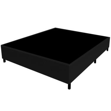 Imagem de Base Casal Gazin Sommier largura de 138 cm e altura de 39 cm em tecido suede Preto