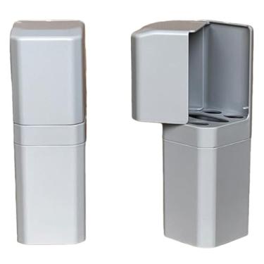 Imagem de Porta Escovas e Creme Dental com Encaixe Adesivo(KIT 2 PCS CINZA)