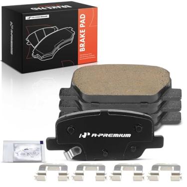 Imagem de A-Premium Conjunto de pastilhas de freio a disco de cerâmica traseiras compatível com modelos Hyundai e Kia - Santa Fe 2019-2020, Telluride 2020-2023, Palisade 2020-2023, 4 peças