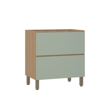 Imagem de Balcão De Cozinha 80cm 1 Porta E 1 Gaveta Sem Tampo Slim Luc Freijó/verde Jade