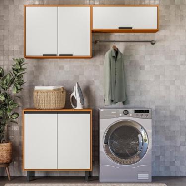 Imagem de Armário Multiuso Lavanderia Nala Freijó Uv-off Acetinado Z44 - Mpozenato