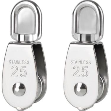 Imagem de Kit 2 Moitão Em Aço Inox 316 N25 Capacidade 150Kg