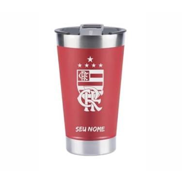 Imagem de Copo Térmico Personalizado Premium 473ml com Tampa e Abridor – Preto Fosco | Isolamento a Vácuo, Parede Dupla, Ideal para Cerveja Gelada, Brindes com Personalização Corporativa (Vermelho)