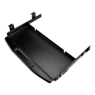Imagem de KiBcsLic Bandeja deslizante para teclado sob a mesa, gaveta de metal para computador, economiza espaço, suporte confortável para teclado, para trabalho no, Preto