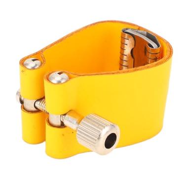 Imagem de F fixador de bocal de saxofone Fixador de ligadura profissional Tenor SAX A fixador de ligadura de solunete macio de couro macio de aço inoxidável desempenho aprimorado para