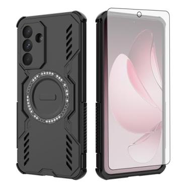 Imagem de Asuwish Capa de celular para Samsung Galaxy A56 5G com protetor de tela de vidro temperado, capa magnética e proteção à prova de choque, fina, rígida, fina, resistente, acessórios para celular A 56