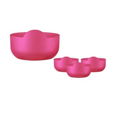 Imagem de Kit 4 Super Bowl Rosa Neon 475Ml Plástico Premium