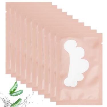 Imagem de 50 pares de almofadas de gel para os olhos, sem fiapos sob os olhos para extensões de cílios, kit de ferramentas de beleza de máscara de olhos premium (rosa)