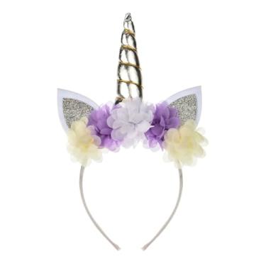 Imagem de Love Sweety Tiara de unicórnio, coroa de arco-íris, faixa de cabelo para fantasia de animal de Halloween, N.º 5, prata, tamanho �nico