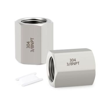 Imagem de GORAGUCHI Acoplamento hexagonal completo de forjamento de aço inoxidável 304, fêmea NPT de 3/20.3 cm x encaixe de tubulação fêmea NPT de 3/20.3 cm, para combustível/ar/líquido/óleo/gás