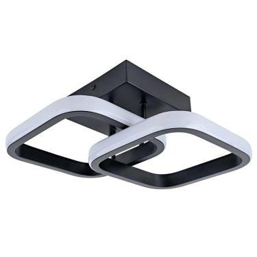 Imagem de Lustre Plafon Quadrado 30 cm Modaza Piazze Preto, Autovolt