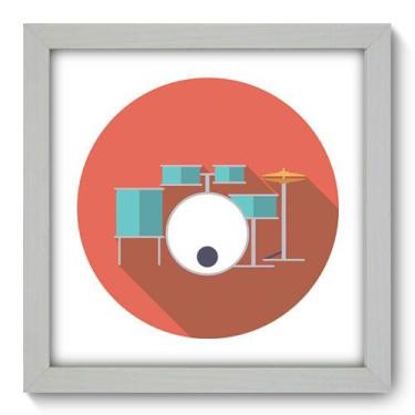 Imagem de Quadro Decorativo - Bateria - 22cm x 22cm - 052qdgb - Allodi