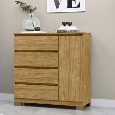 Imagem de Cômoda Para Quarto Com 4 Gavetas E Armário - Vega Marrocos