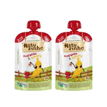 Imagem de Kit Papinha Organica Natuzinho Morango Banana Bebe 2 unid
