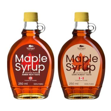 Imagem de Kit Xarope de Bordo Maple Syrup Stuttgart Tradicional e Escuro - 250ml cada – Total 500ml