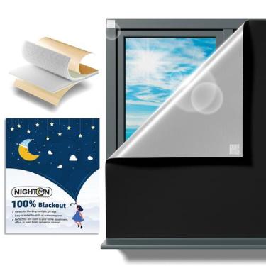 Imagem de Cortinas Blackout portáteis NIGHTON 216x145cm - Pretas