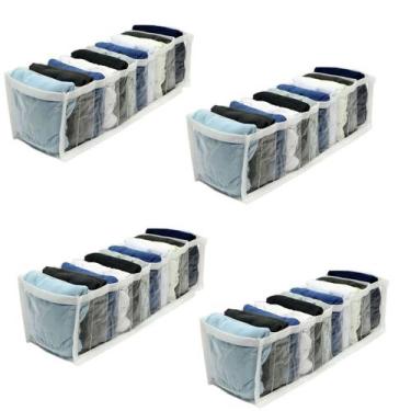 Imagem de Kit 4 Organizador de Gavetas Transparente e Branco 11 Nichos Colmeia 1