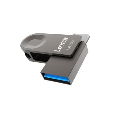 Imagem de Lexar Pen drive USB tipo C E32C 128GB, USB-A e USB-C 3.2 Gen 1 Dual Drive OTG 100MB/s leitura, pendrive giratória design para USB 3.0/2.0, Memory Stick para smartphone Android, laptop, PC
