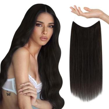 Imagem de Extensões de cabelo de arame Sunny Real Human Hair 40 cm, marrom mais 
