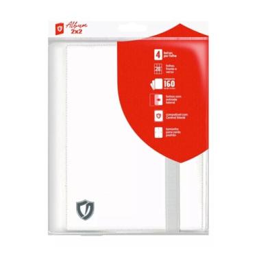 Imagem de Central Album Fichario Pasta 2x2 Branco 160 Cartas Padrão 20 Folhas Cartinhas MTG TCG YGO