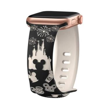 Imagem de Pulseiras De Silicone Para Apple Watch 40mm-49mm Com Gravação Compatív