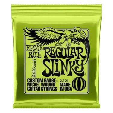 Imagem de Encordoamento Para Guitarra 0.10 Niquel Regular Slinky 2221 Ernie Ball