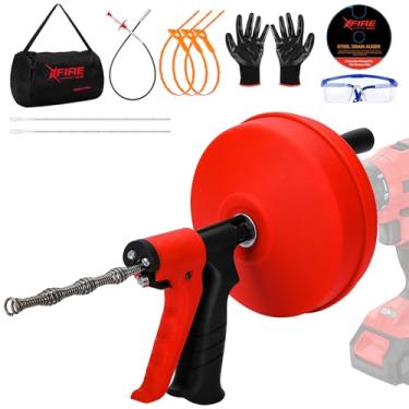 Imagem de Ferramentas de cobra de drenagem de modo duplo 11 em 1, eixo helicoidal de drenagem 11 em 1 para desbloqueio de pia e drenagem, cobra de encanamento para cozinha, banheira e pia de chuveiro, cobra