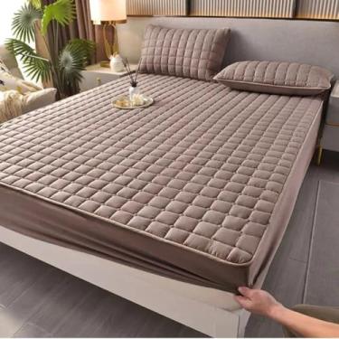 Imagem de Capa Protetora ImpermeáVel Para ColchãO 100% à Prova D'áGua - Matelada Com EláStico 360° - AntiáCaros E HipoalergêNica - Para ColchãO Casal/Queen/King(King,Marrom)