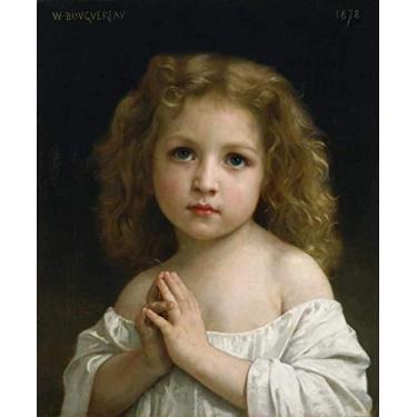Imagem de A Prece (1888) de William Bouguereau - 60x73 - Tela Canvas Para Quadro