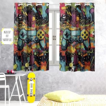 Imagem de Cortina Infantil Estampada, 200 x 150 cm, Poliéster, Decorativa para Quarto, Sala ou Escola (CONTROLE AQUARELA)