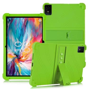 Imagem de ATOOZ Capa para tablet TCL Tab 10 NXTPAPER 5G 10,4 polegadas 2025 (9199S) com suporte para PC, capa infantil de silicone macio para tablet TCL Tab 10 Gen 2 (8196G/8496G) 10,4 polegadas (verde)