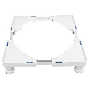Imagem de Mini suporte de geladeira, pedestal ajustável para lavadora e secadora, suporte de máquina de lavar de baixo ruído com almofadas antivibração, suporte de geladeira resistente com 4 pés fortes para