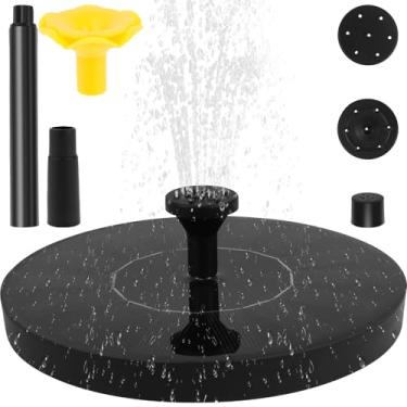 Imagem de Bomba solar de fonte de banho para pássaros, fonte de água solar com 7 bocais e 3 hastes fixas, bomba de água solar de 7V/1,4W com eficiência energética, adequada para banho de pássaros, jardim, pátio