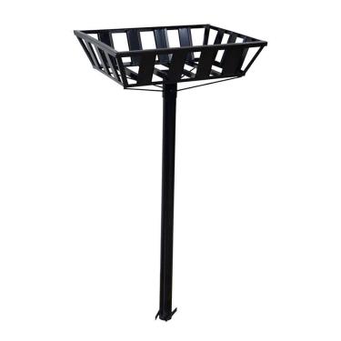 Imagem de Lixeira De Rua Calçada Popular Cesto Raso Preta 112x60x45cm. - Acabamento de Alta Qualidade