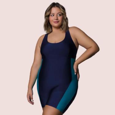 Imagem de Maiô Natação Selene Plus Size Adulto Feminino Básico Liso Modelagem Cl